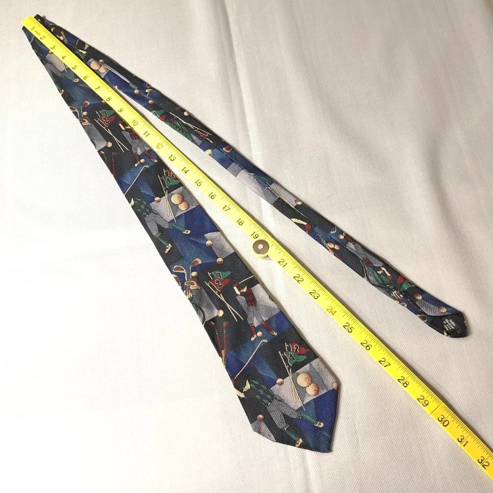Stuart‎ Ashley Men's Tie Multicolor 100% Polyester Classic Golf Made In USA